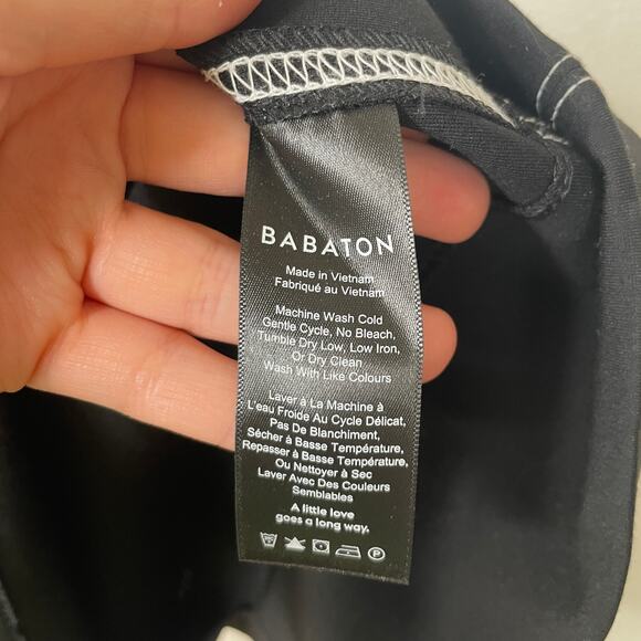 Aritzia Babaton Miguel Black Contrast Seam Ponte Sheath Dress Sz 6 Workwear - Picture 7 of 13